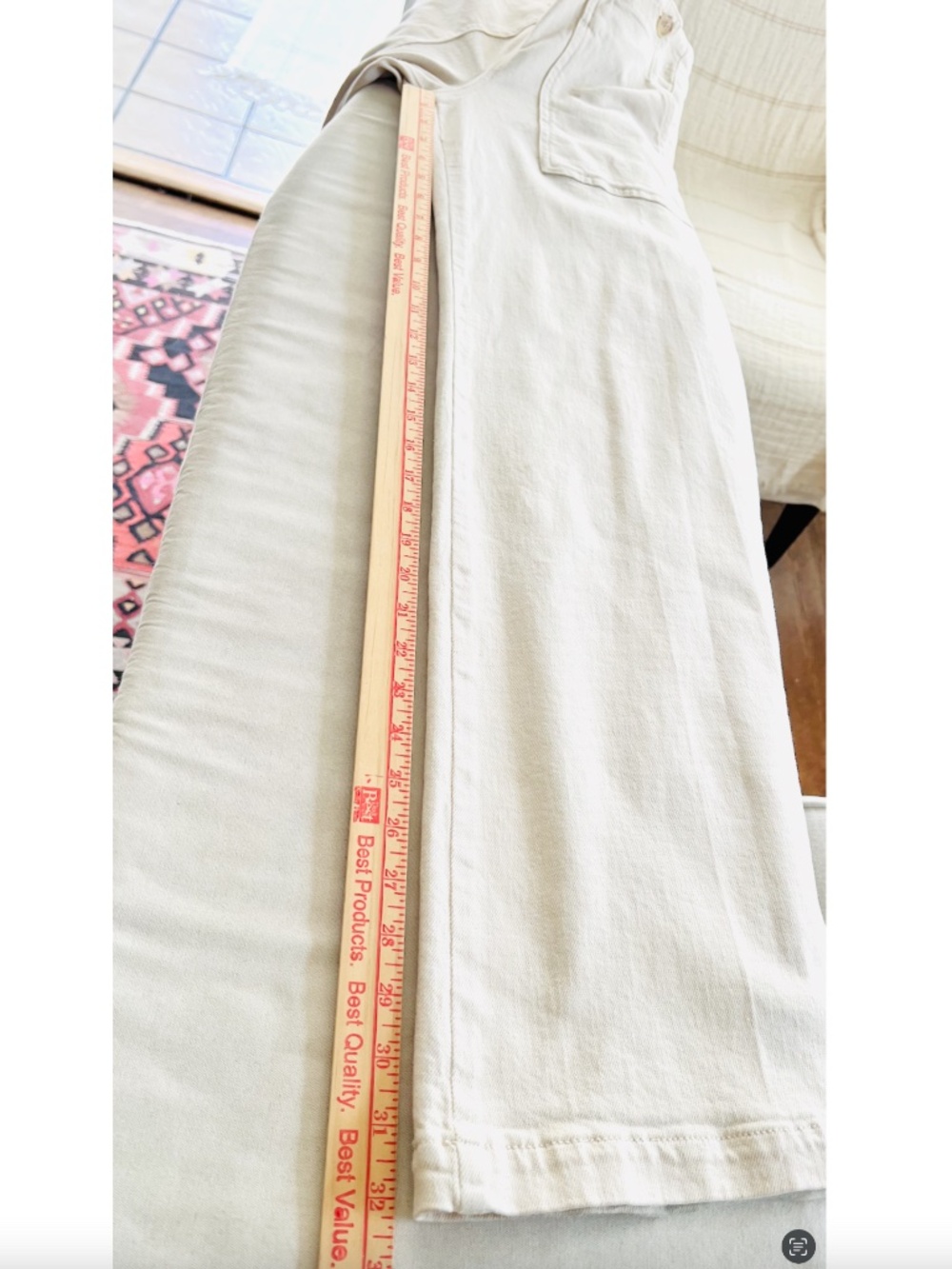 PILCRO The Kit Wide Leg Utility Trousers in Ivory - 27 - Picture 13 of 13
